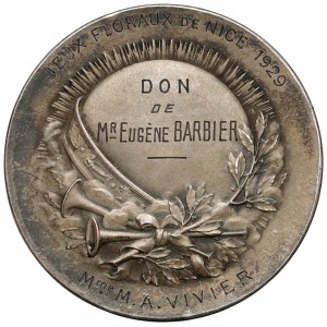Frankreich, Preismedaille Blumenspiele Nizza 1929 (Niet)