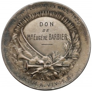 Francja, Medal nagrodowy Gry kwiatowe Nicea 1929 (Rivet)