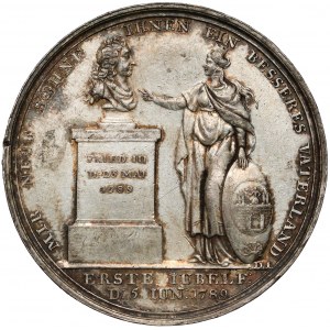Preußen Friedrich Wilhelm II., Medaille 1789, 100. Jahrestag der Pfälzischen Kolonie Magdeburg
