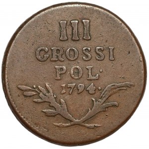 Galicja i Lodomeria, 3 grosze 1794 - numer tuszem