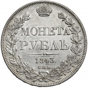 Rosja, Mikołaj I, Rubel 1843 AЧ, Petersburg