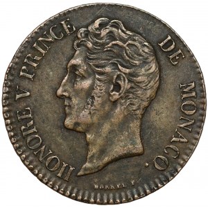 Monako, Honoré V, 5 centimes 1837 MC