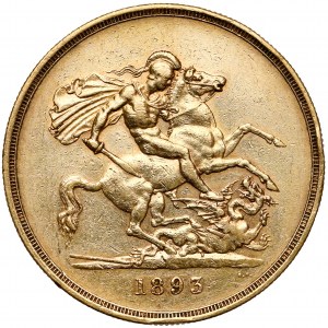 Wielka Brytania, Wiktoria, 5 funtów 1893 - rzadkie