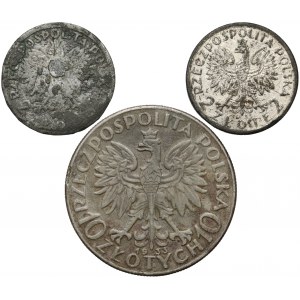 Głowa Kobiety 2 i 10 złotych 1933 - falsyfikaty z epoki