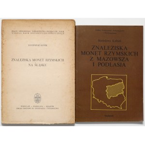 Znaleziska monet rzymskich z Mazowsza i Podlasia + Znaleziska monet rzymskich na Śląsku (2szt)