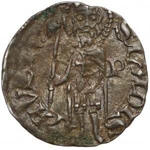 Ludwik Andegaweński, Denar węgierski - król / tarcza (1372-82)