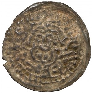 Wielkopolska, Władysław Odonic 1207-1239, Denar brakteatowy, Gniezno - popiersie Św. Wojciecha - RZADKI