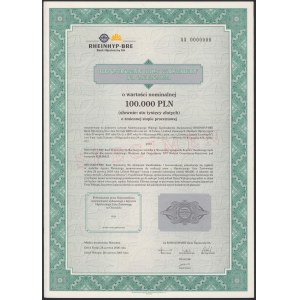 Rheinhyp-BRE Bank Hipoteczny, List zastawny, SPECIMEN 100.000 zł 2005