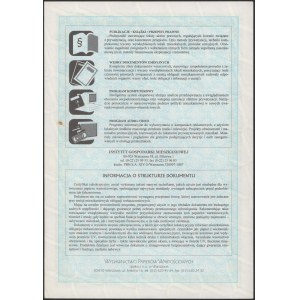 Instytut Gospodarki Mieszkaniowej, Certyfikat Subskrypcyjny, SPECIMEN na 2.500 zł 1995