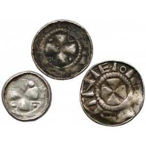 Denary krzyżowe (3szt) CNP II, V, VII - z kapliczką, krzyż perełkowy i z pastorałem