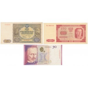 Zestaw banknotów z lat 1946-48 i PWPW Penderecki (3szt)