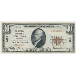 National Currency 10 Dollars 1929, New York #1461