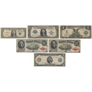 Large and small size dollars 1899-1935 - set (6)