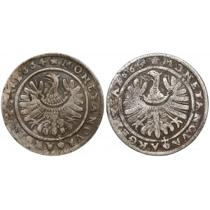 Śląsk, Chrystian i Jerzy III, 15 krajcarów 1664 Brzeg (2szt)