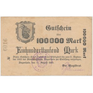 Ziegenhals (Głuchołazy) - nienotowany w literaturze 100.000 mk 1923