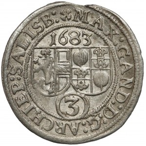 Austria, Salzburg, Max Gandolf von Kuenburg, 3 krajcary 1683