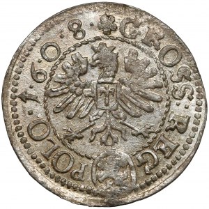 Zygmunt III Waza, Grosz Kraków 1608 - późny - PIĘKNY