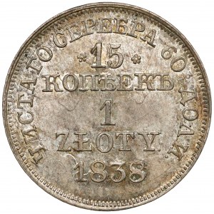 15 kopiejek = 1 złoty 1838 MW, Warszawa - PIĘKNA