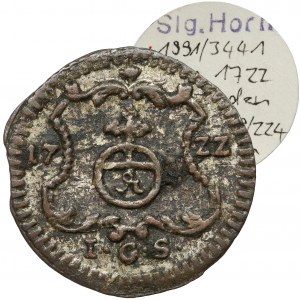 August II Mocny, Halerz 1722 IGS, Drezno - ex. Horn