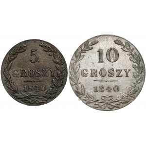 5 i 10 groszy 1840 - zestaw (2szt)