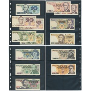 Zestaw banknotów PRL od 10 zł do 20.000 zł (14szt)