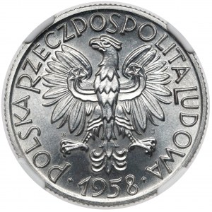 5 złotych 1958 Rybak - wąska ósemka