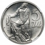 5 złotych 1958 Rybak - wąska ósemka