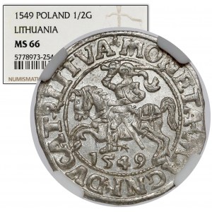 Zygmunt II August, Półgrosz Wilno 1549 - PIĘKNY
