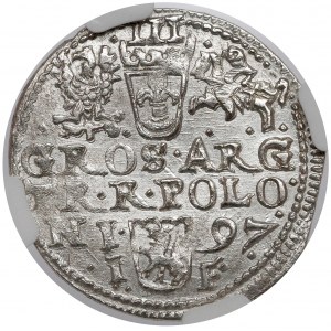 Zygmunt III Waza, Trojak Olkusz 1597 - PIĘKNY