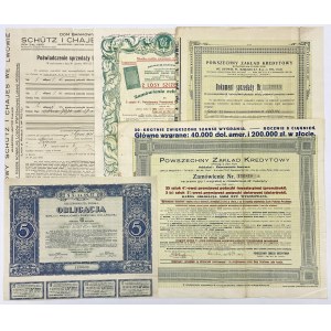 Zamówienia: Powszechny i Gospodarczy Zakład Kredytowy + Oblig. Poż. Dolarowej 1931 (5szt)