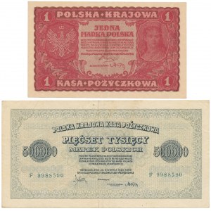 1 mkp 08.1919 i 500.000 mkp 1923 - zestaw (2szt)