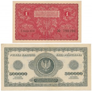 1 mkp 08.1919 i 500.000 mkp 1923 - zestaw (2szt)