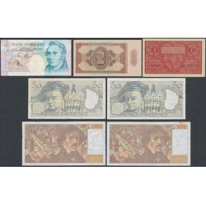 France, England, Germany, Poland - set of 7 banknotes