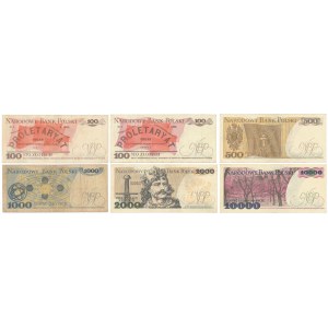 Zestaw banknotów PRL 100 - 10.000 zł (6szt)