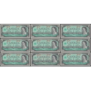 Canada, 1 Dollar 1954 (9pcs)