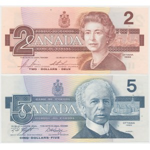 Kanada, 2 i 5 Dollars 1986 (2szt)