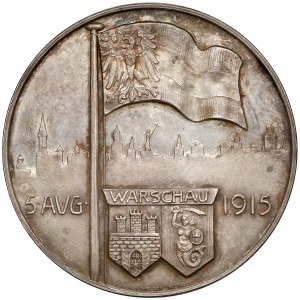 Medal, Wkroczenie Niemców do Warszawy 5 sierpnia 1915