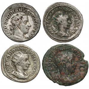Cesarstwo Rzymskie, Gordian III - zestaw antoninianów i as (4szt)