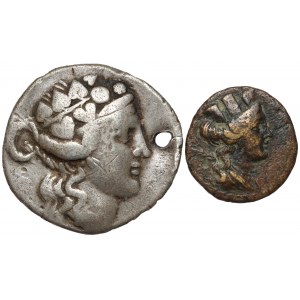 Grecja, Tetradrachma i Brąz - zestaw (2szt)