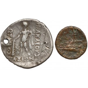 Grecja, Tetradrachma i Brąz - zestaw (2szt)