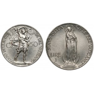 Watykan, Pius XI, 50 centesimo i 1 lira 1934 (2szt)
