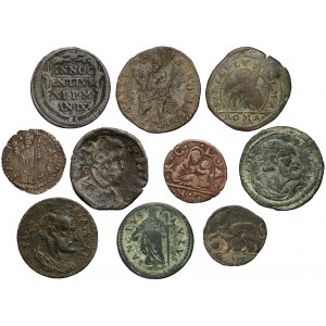 Watykan, zestaw monet - miedź / brązy (10szt)