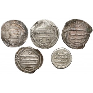 Islamic set of 5 silver dirhams ca. AD 749-1030