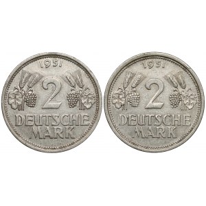 2 mark 1951 J i G (2szt)