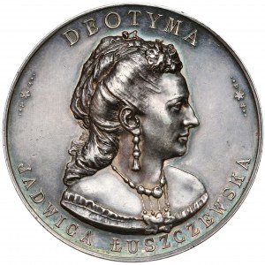 Medaille, Jadwiga Deotyma Łuszczewska 1897 - SILBER - Rarität