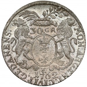 August III Sas, Złotówka Gdańsk 1762 REOE - PIĘKNA