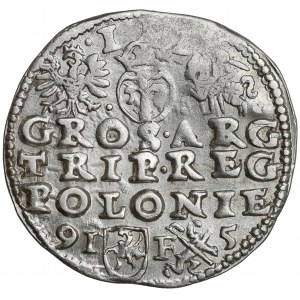 Zygmunt III Waza, Trojak Lublin 1595 - data rozstrzelona - POLONIE