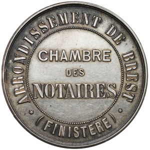 France, Brest, silver token of the Chamber of Notaries