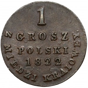 1 grosz 1822 IB z MIEDZI KRAIOWEY - bardzo ładny