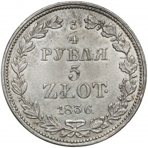 3/4 rubla = 5 złotych 1836 MW, Warszawa